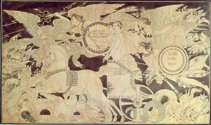 アウステルリッツの戦いの寓話、1806年、サンクルーク帝国宮殿宛の大きなセーヴルの花瓶の装飾の準備絵